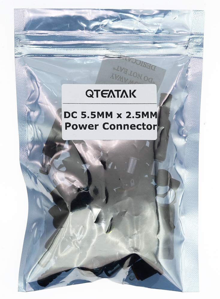 QTEATAK 10Pack 5.5MM x 2.5MM DC Male Power Plug Solder Power Jack Adapter Connector and 10Pack DC Female 3Pin Panel PCB Mount Connector Electrical Connectors Dustproof Plug with Waterproof Caps - Image 2